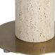 Halen 64.25 inch 150 watt Antique Brass and Travertine Floor Lamp Portable Light