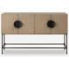 Lunar Elm Veneer and Black 4 Door Cabinet