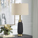 Spyglass 30.75 inch 150.00 watt Matte Black Glass and Antique Brass Table Lamp Portable Light