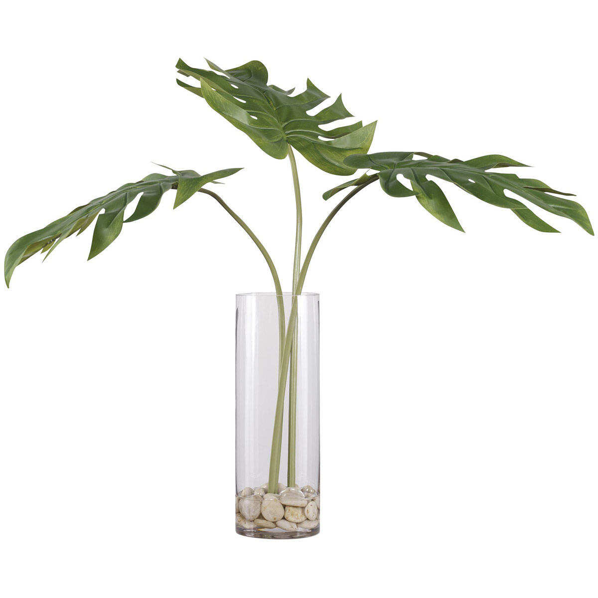 Ibero Clear Glass with Natural Stones Split Leaf Palm