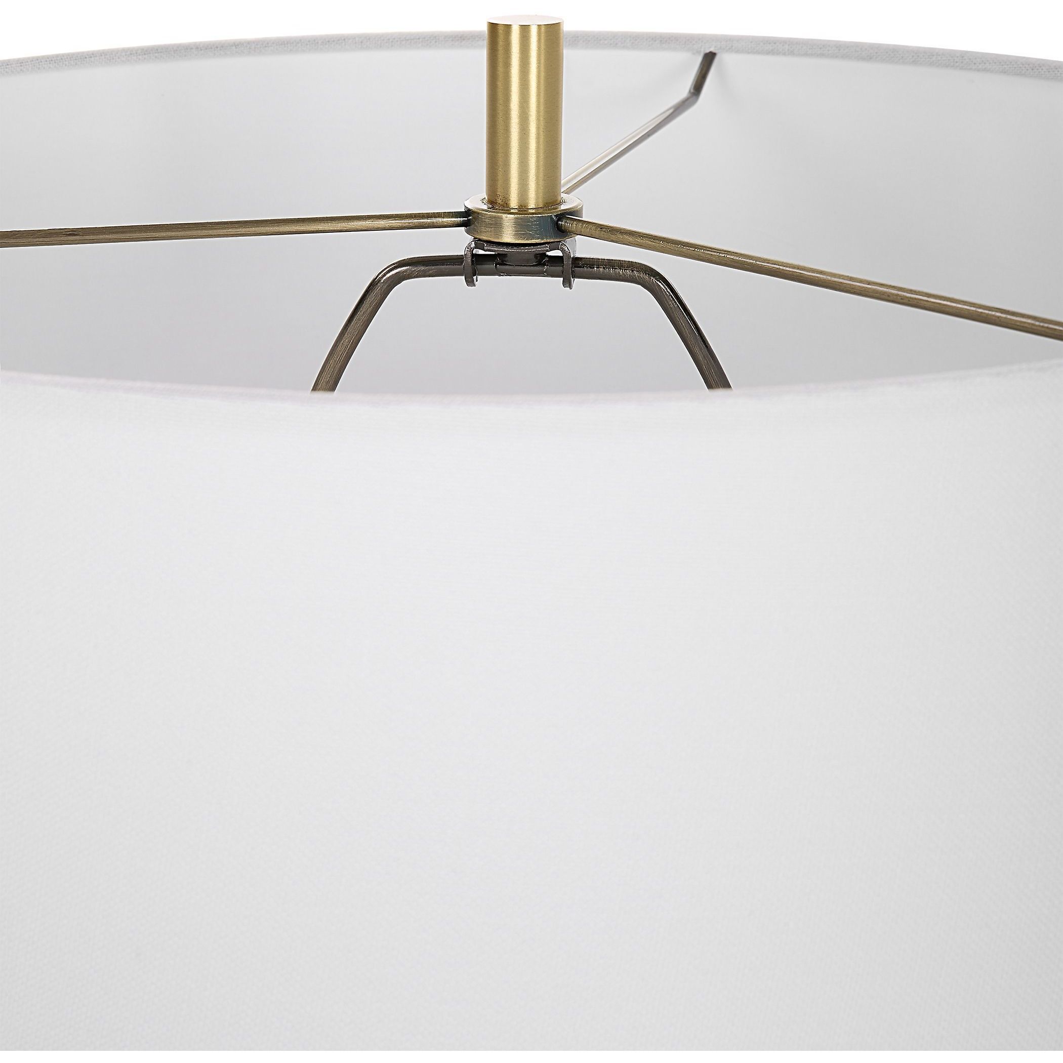 Regalia 31.25 inch 150 watt White Marble and Antique Brushed Brass Table Lamp Portable Light