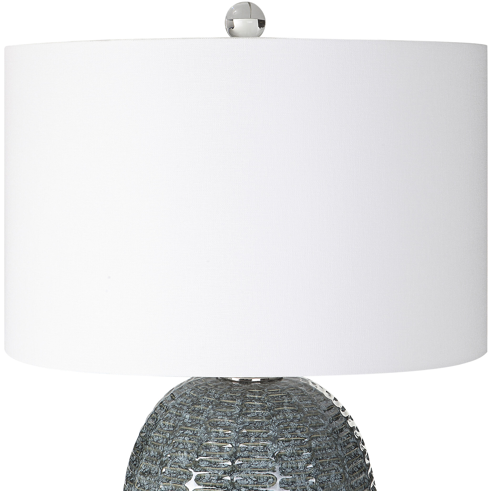 Caralina 29 inch 150.00 watt Mottled Blue-green Glaze and Polished Nickel Table Lamp Portable Light