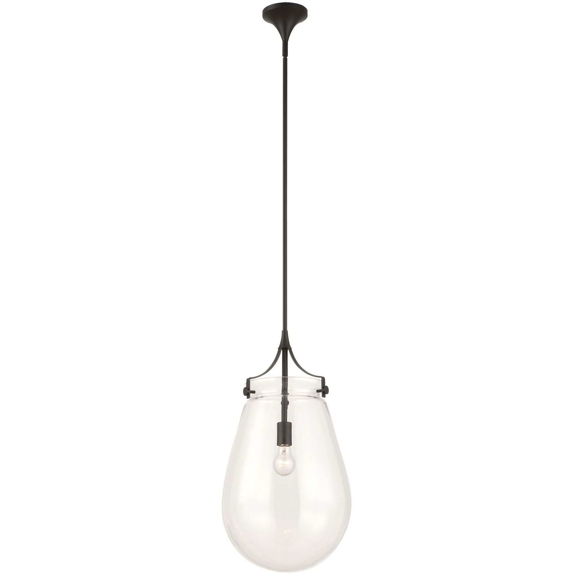 Dewdrop 1 Light 13.5 inch Matte Black Pendant Ceiling Light