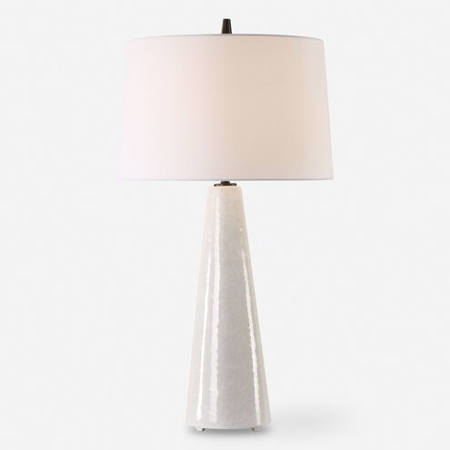 Loire 35.75 inch 150.00 watt Cream-Ivory Drip Glaze and Matte Black Table Lamp Portable Light