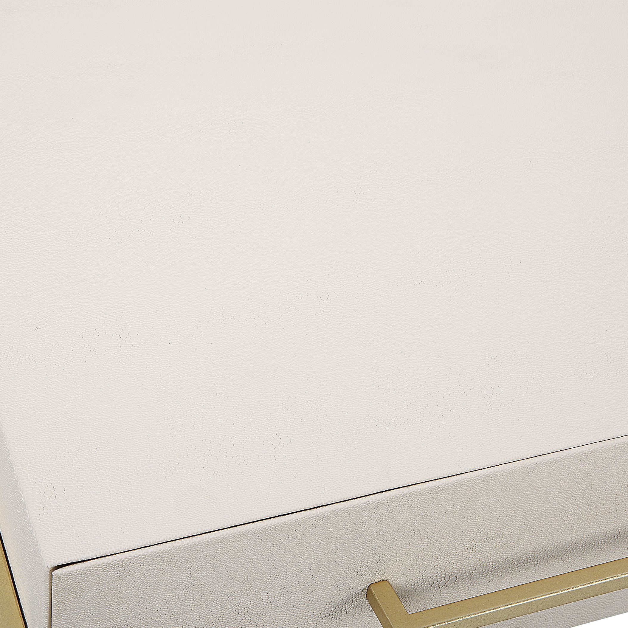 Jewel 48 inch White Faux Shagreen and Gold Leaf Desk