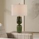 Meyer 27 inch 150 watt Moss Green Glaze and Antique Brass Table Lamp Portable Light