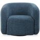 Junie Black and Blueberry Swivel Barrel Chair