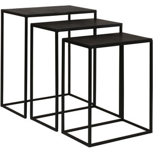 Coreene 26 X 21 inch Aged Black Iron and Antique Bronze Nesting Tables, Set of 3