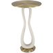 Sonia 23.25 X 14 inch Brass, White Accent Table