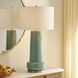 Claudin 37.75 inch 150 watt Glossy Aqua Blue Glaze and Antique Brass Table Lamp Portable Light