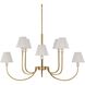 Poppins 8 Light 45 inch Warm Brass Chandelier Ceiling Light