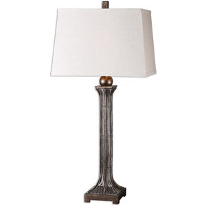 Coriano 34 inch 100.00 watt Distressed Dark Bronze Wash with Silver Undertones Table lamps Portable Light, Set of 2