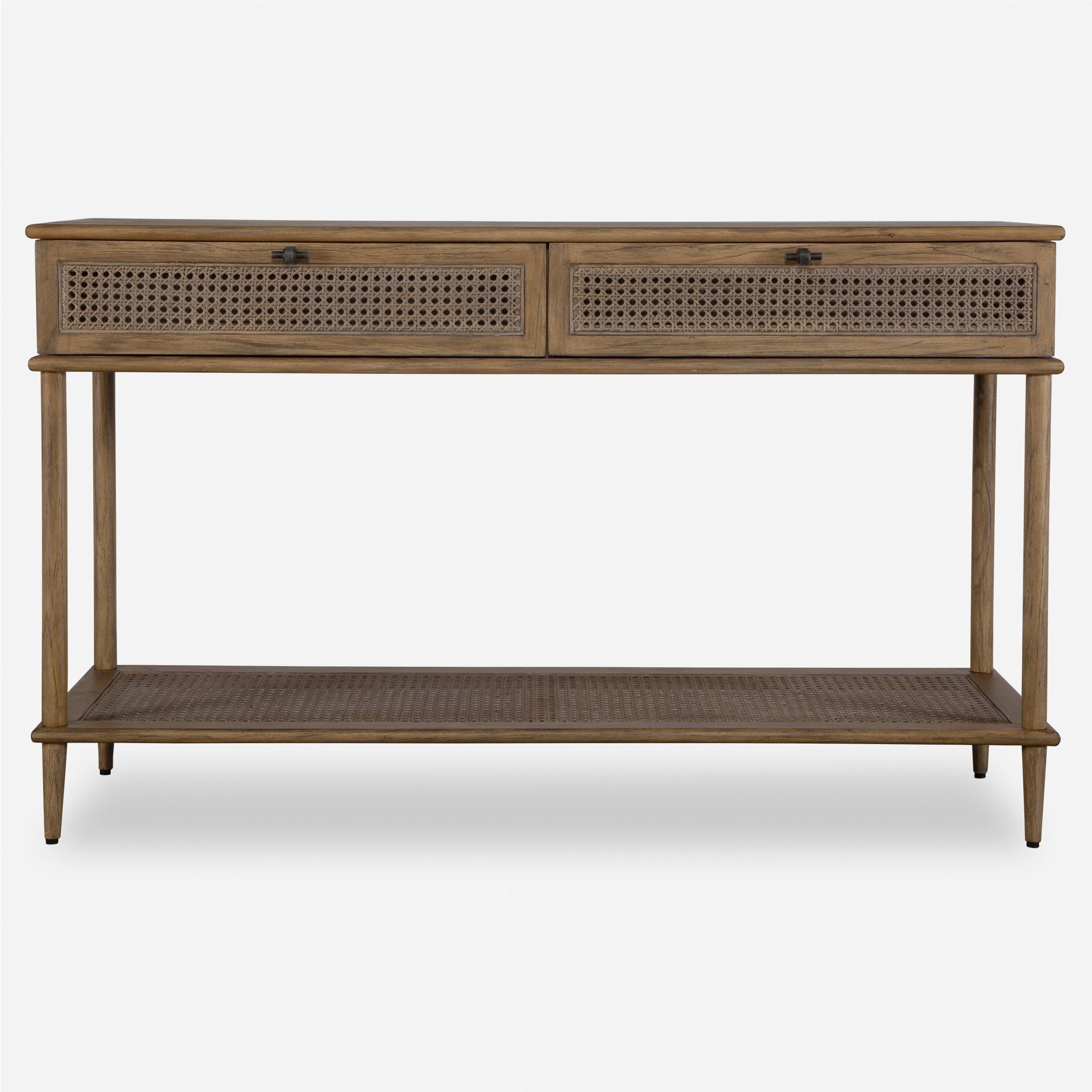 Coast 52 inch Soft Oak Stain and Dark Gunmetal Console Table