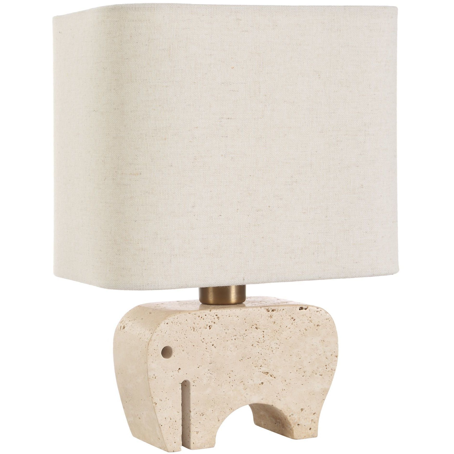 Tusk 11 inch 60.00 watt Beige Travertine ad Brass Accent Lamp Portable Light