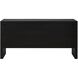 Williams Black and Textured Black Grasscloth 4 Door Cabinet