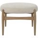 Acrobat Off White Glazed Natural Oak and Off-White Fabric Bench