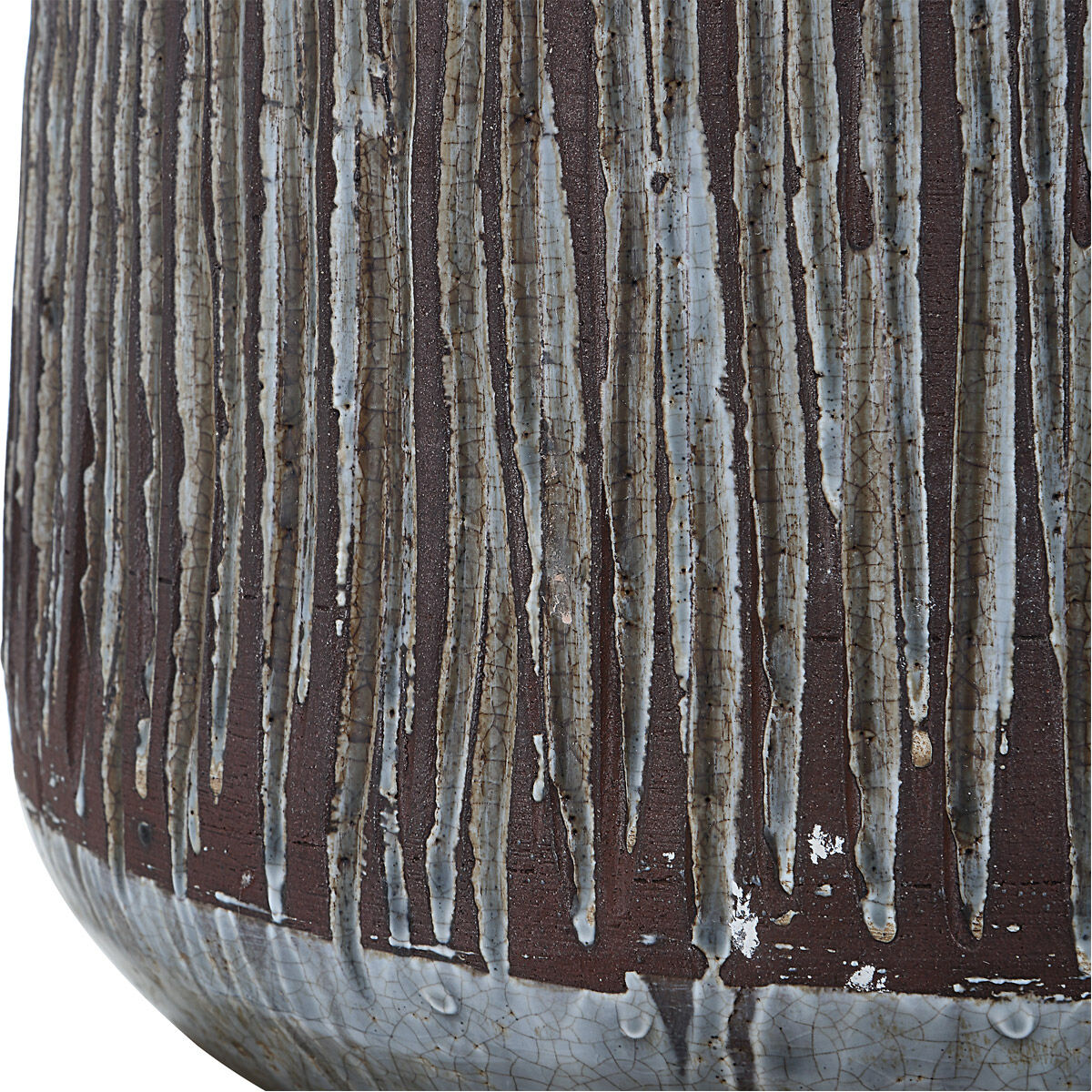 Neolithic 22 inch 150.00 watt Blue-Gray Crackle Glaze with Rust Brown Details Table Lamp Portable Light