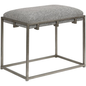 Edie Antique Metallic Silver Leaf and Ash Gray Bench