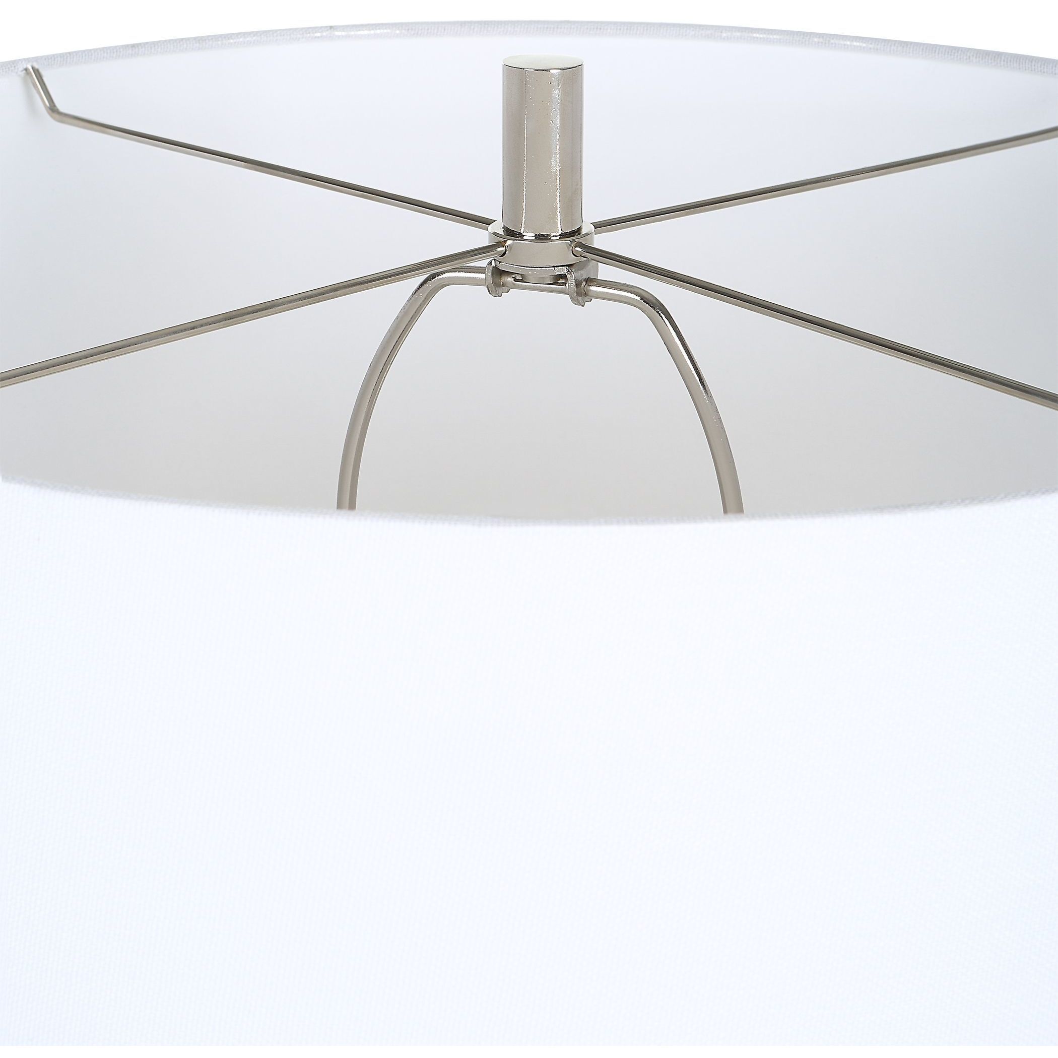 Exposition 65 inch 150.00 watt Polished Nickel and White Marble Floor Lamp Portable Light