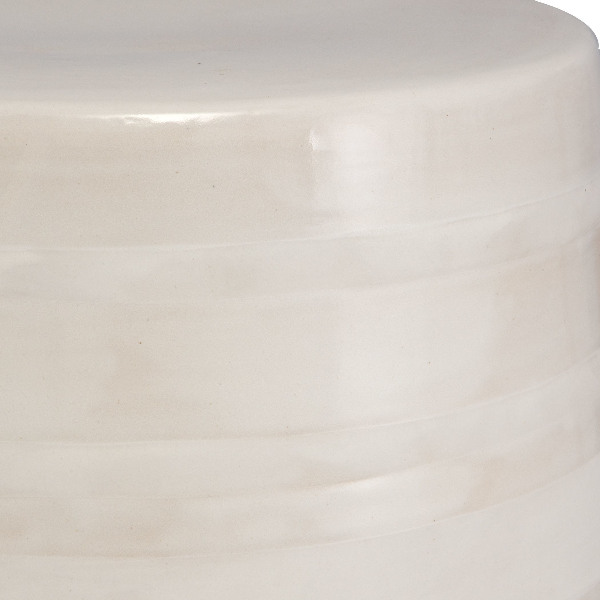 Desert Plains 17 inch Gloss And Matte White Glazes Garden Stool