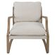 Melora Natural Solid Oak and Natural Linen Toned Fabric Accent Chair
