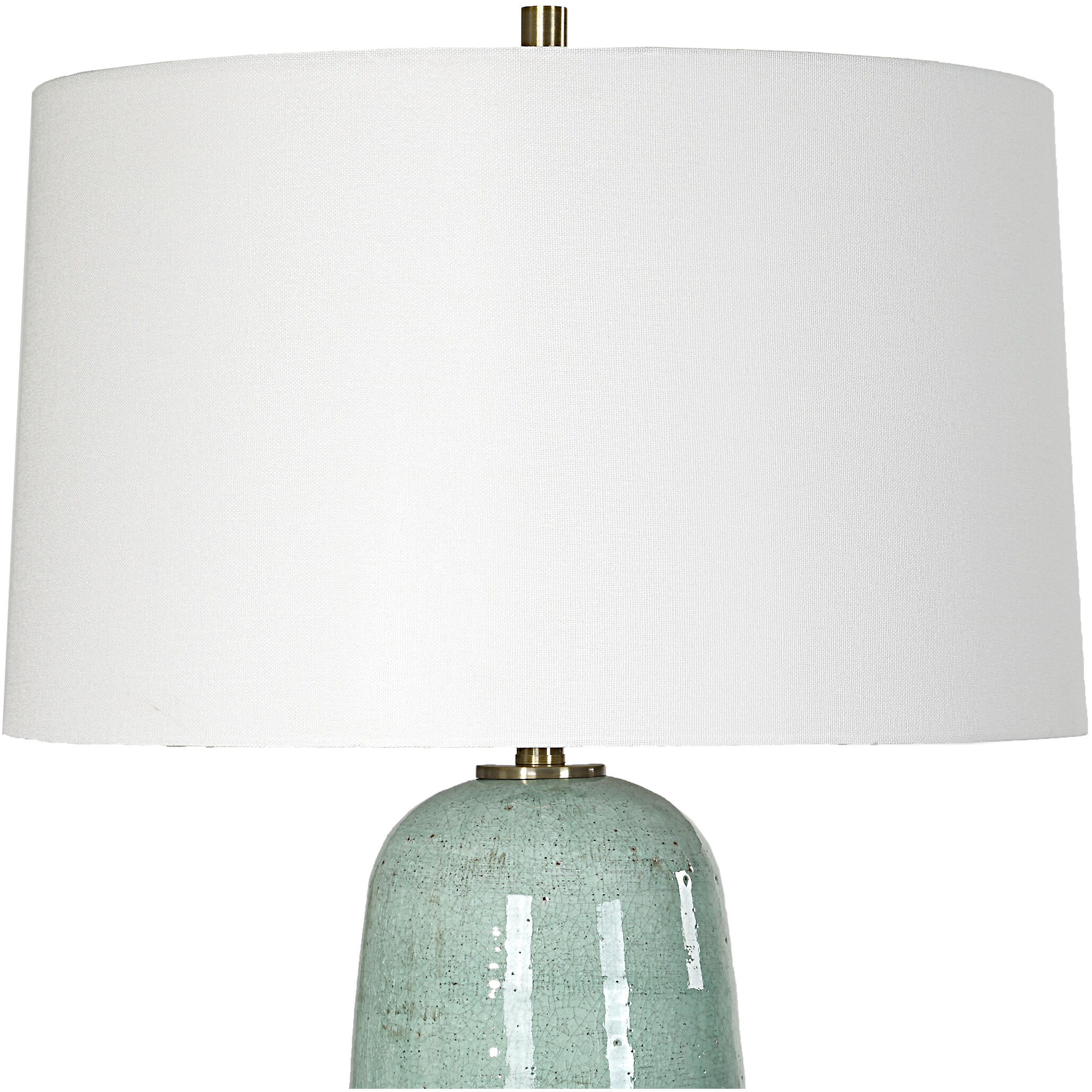 Andale 30.25 inch 150 watt Crackled Teal Ceramic and Plated Antique Brass Table Lamp Portable Light