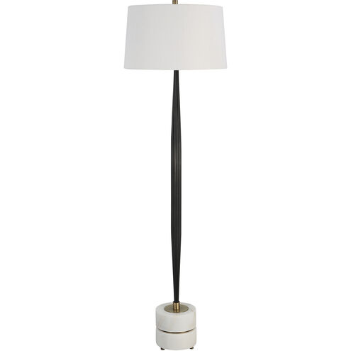 Miraz 66 inch 150.00 watt Cast Iron and Brushed Brass with White Marble Floor Lamp Portable Light