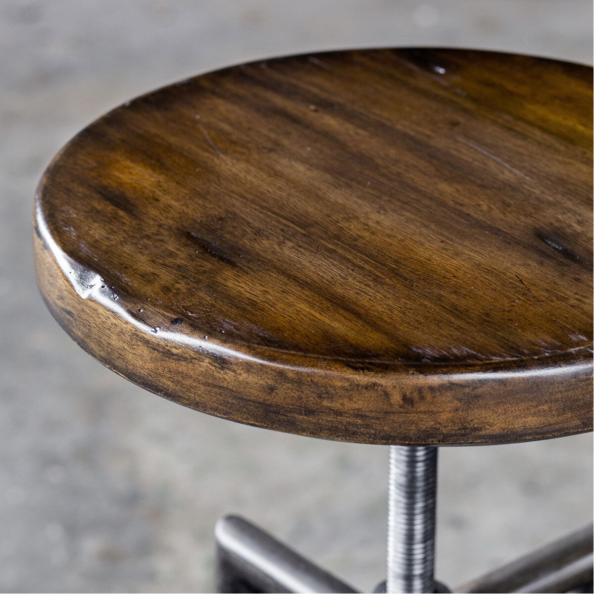 Westlyn 32 inch Burnished Dark Walnut Stain and Aged Steel Bar Stool