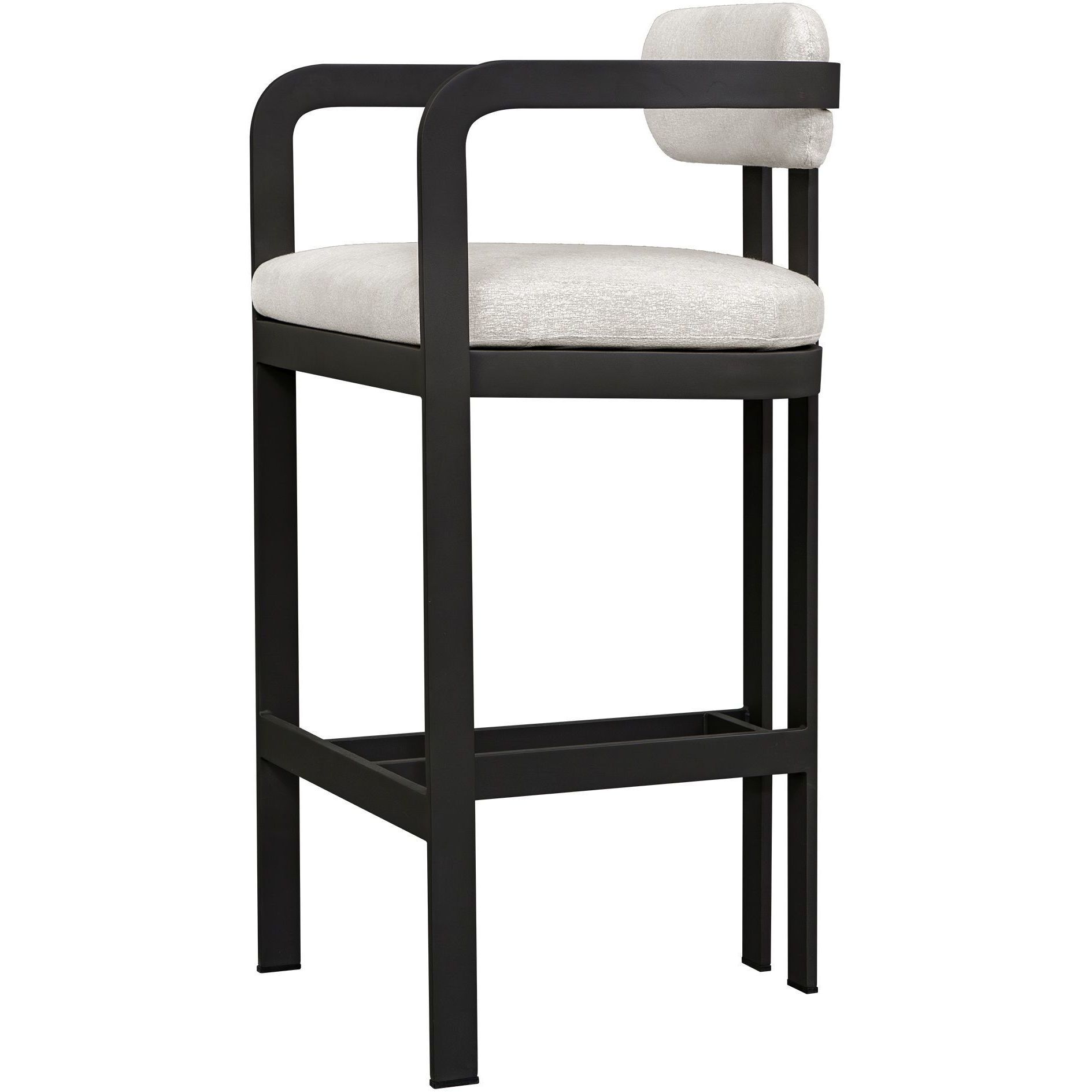 Kalmar 40.2 inch Java Black and Oyster White Outdoor Bar Stool