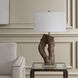 Namath 29.5 inch 150 watt Textured Wood and Antique Brass Table Lamp Portable Light