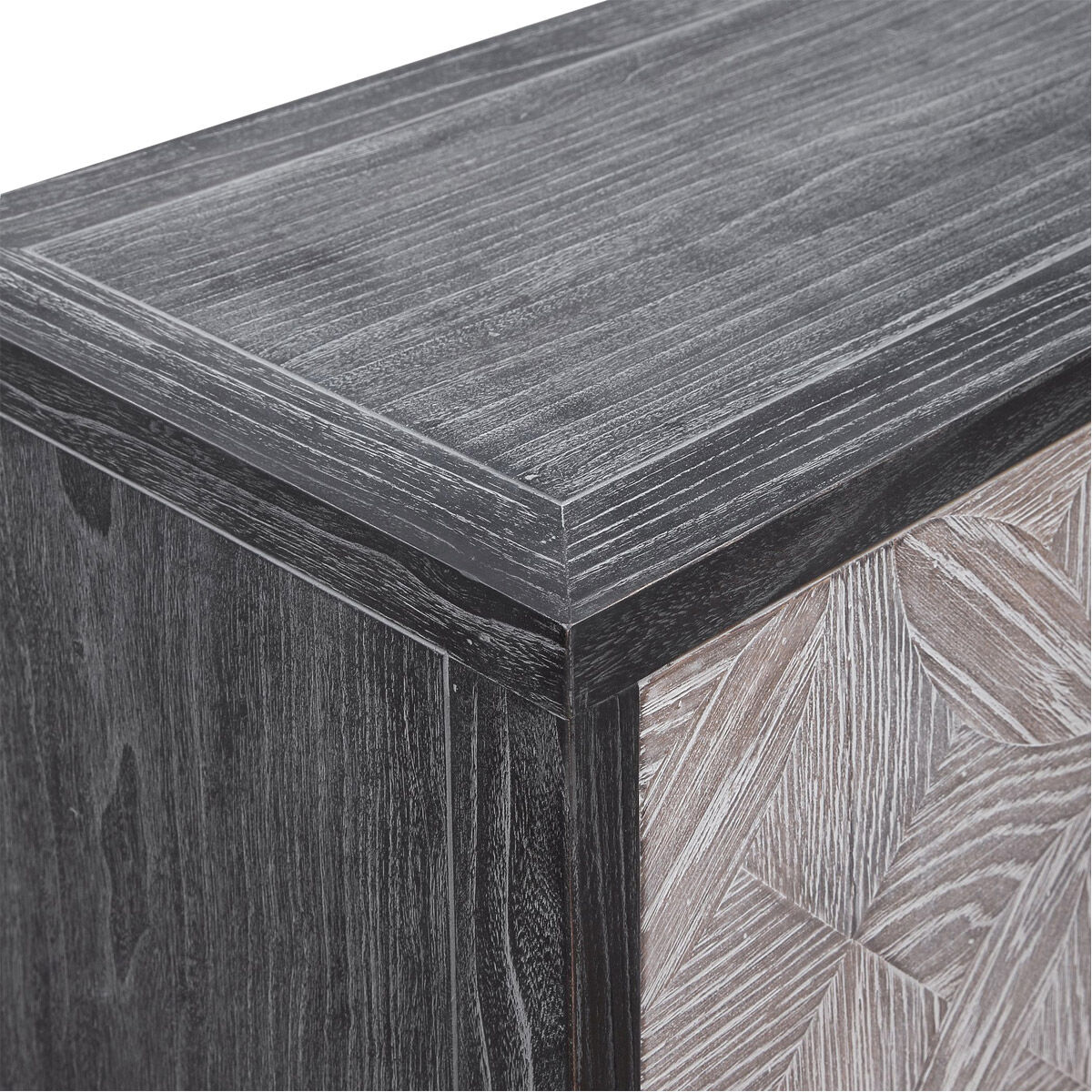 Laurentia Light Gray and Deep Black with Light Gray Glazing Accent Cabinet 