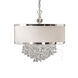 Fascination 3 Light 22 inch Cascading Crystals and Off-White Linen Shade Hanging Shade Ceiling Light