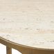 Clench 23.25 X 21.25 inch Antique Brass and Beige Travertine Side Table