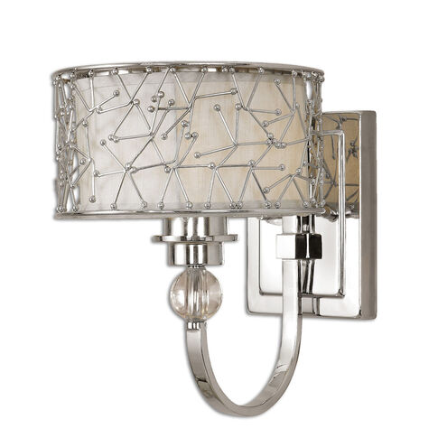 Brandon 1 Light 8 inch Nickel Plated Wall Sconce Wall Light