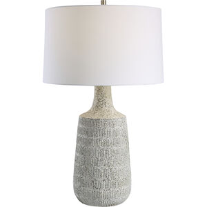 Scouts 29 inch 150.00 watt Gray and Off-White Matte Glaze with Brushed Nickel Table Lamp Portable Light