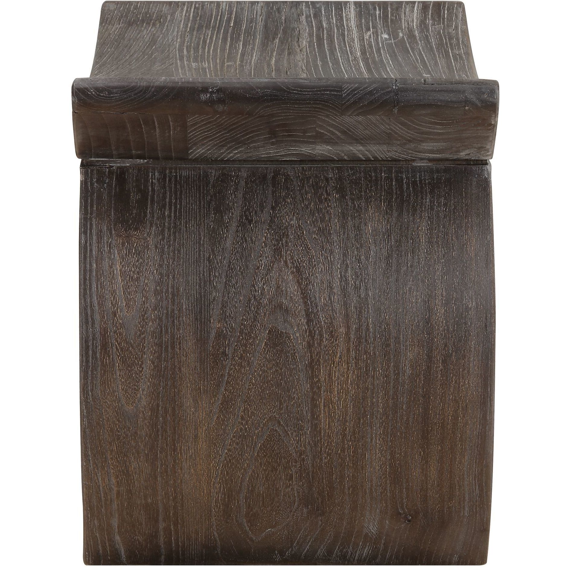 Connor 17 inch Reclaimed Elm Wood and Walnut Accent Stool