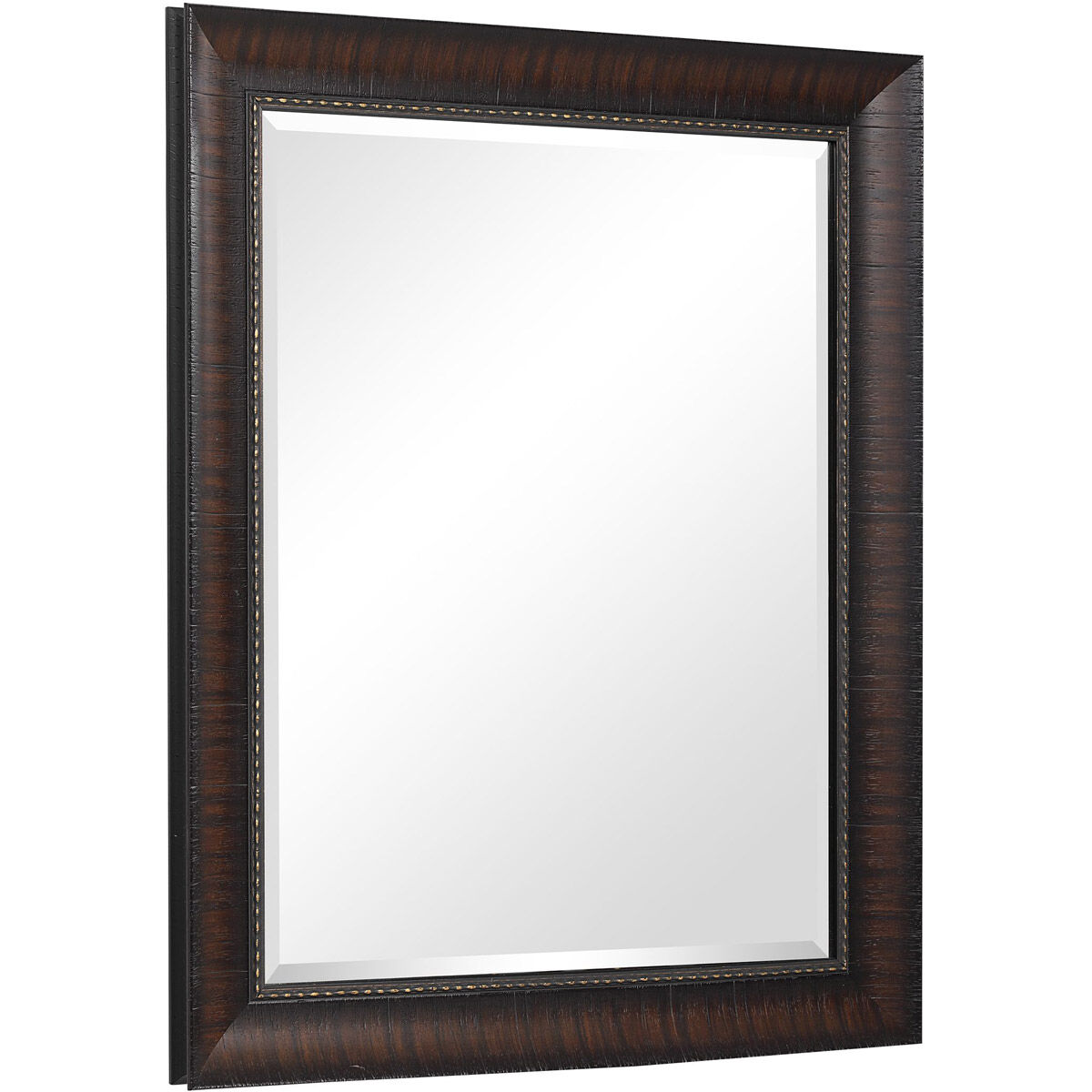 Wythe 34 X 28 inch Burnished Wood with Mahogany Undertones Wall Mirror