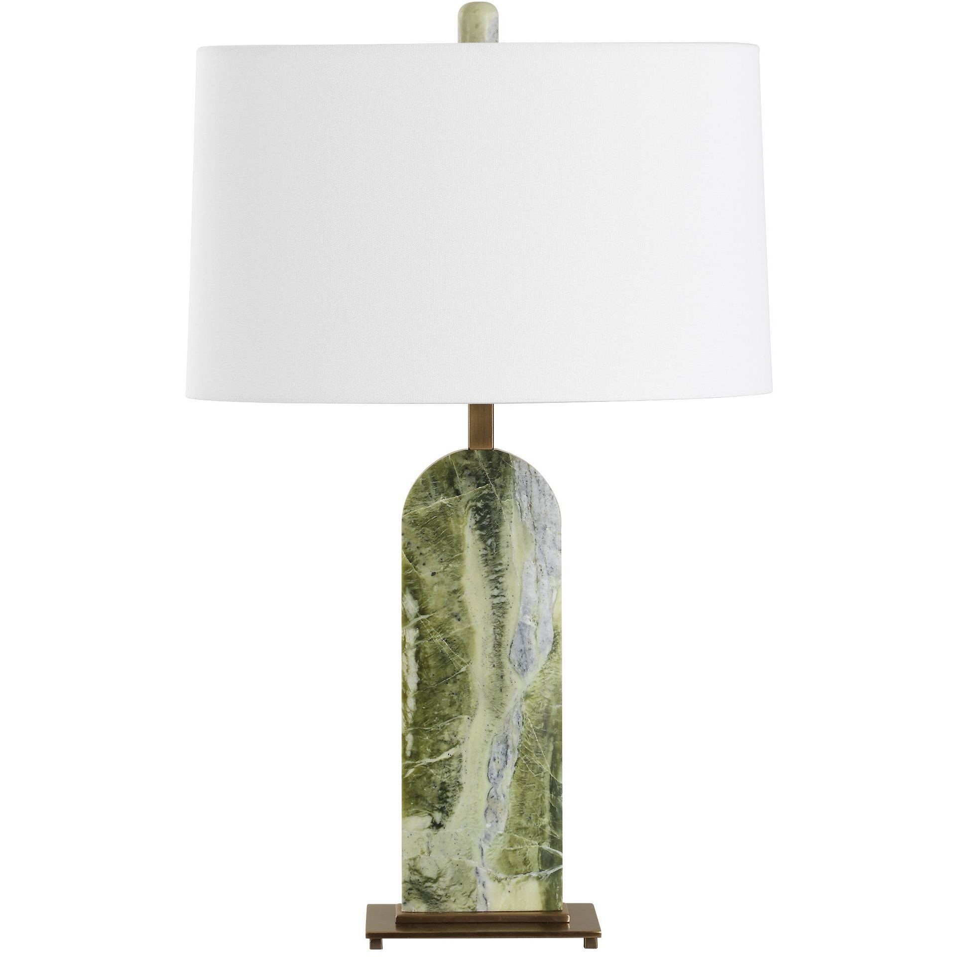 Moorea 28.25 inch 150.00 watt Green Marble and Antique Brass Table Lamp Portable Light