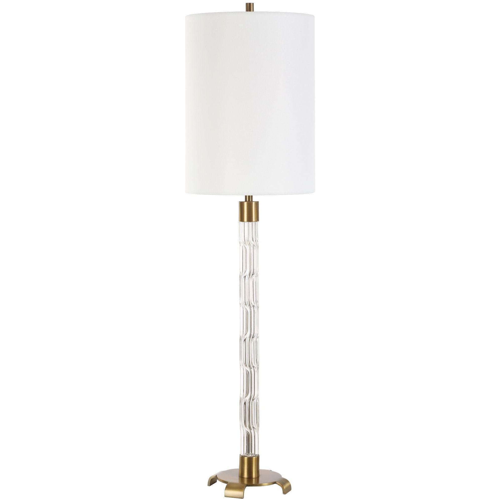 York 36.75 inch 150.00 watt Crystal and Antique Brass Buffet Lamp Portable Light
