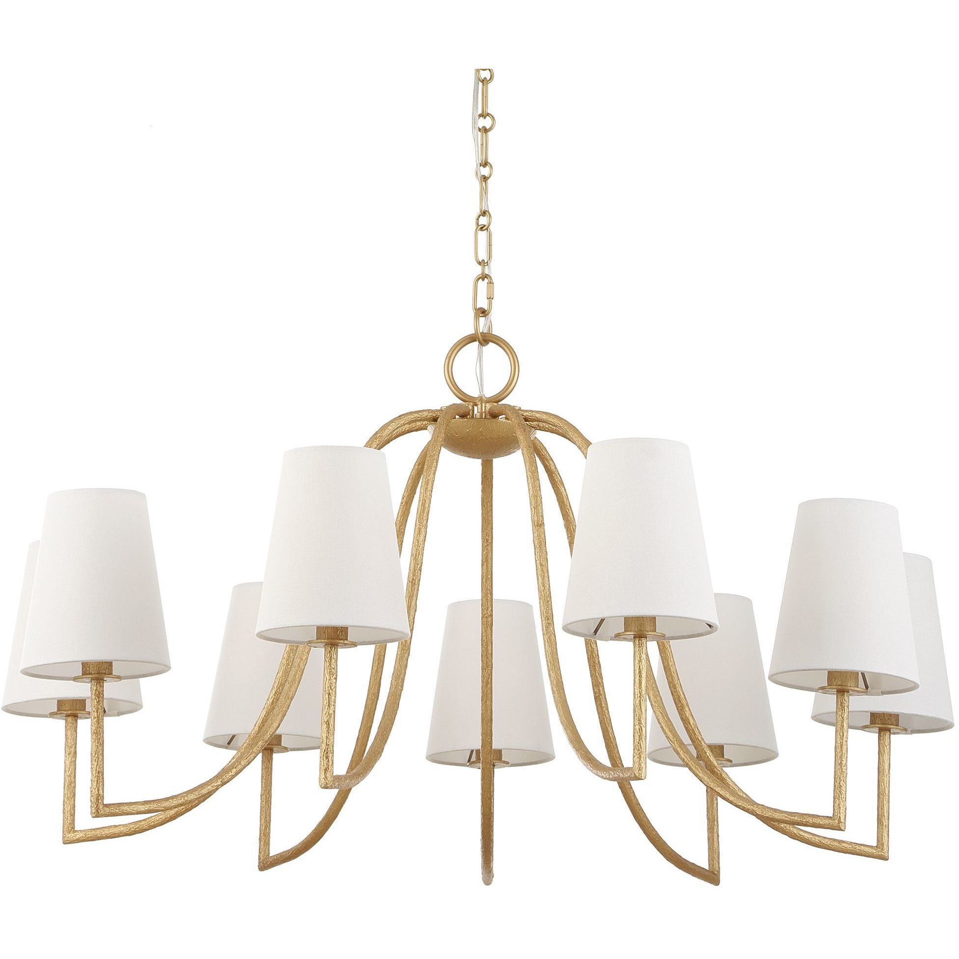 Seville 9 Light 42 inch Textured Gold Chandelier Ceiling Light