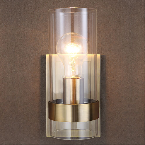 Cardiff 1 Light 5 inch Oxidized Antique Brass Cylinder Sconce Wall Light