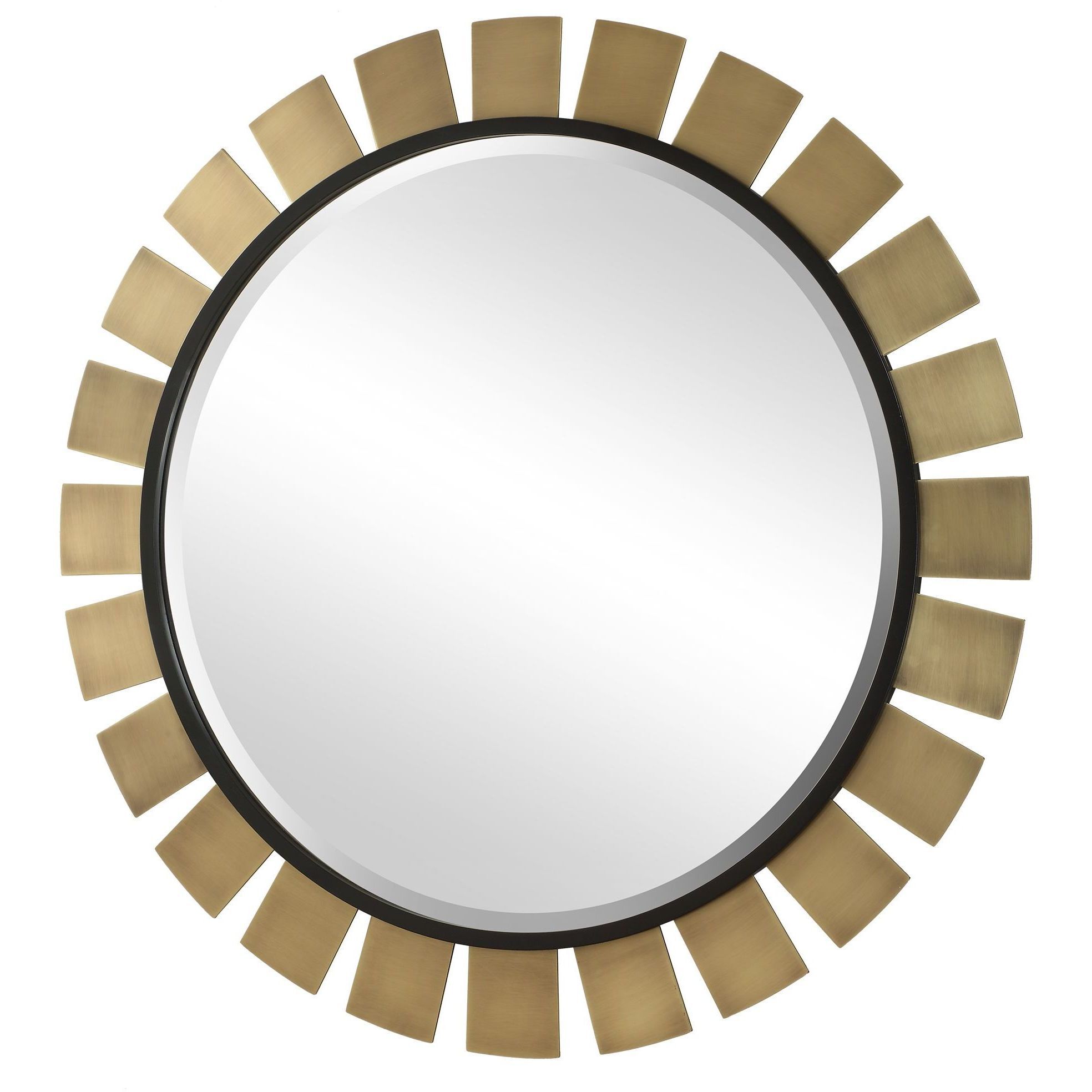 Toluca 45 X 45 inch Antique Brass and Black Mirror