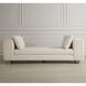 Repose Soft Ivory Faux Sheepskin and Light Oak Oversized Bench