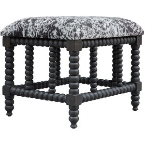 Rancho Charcoal Gray and White with Matte Black. Bench, Small