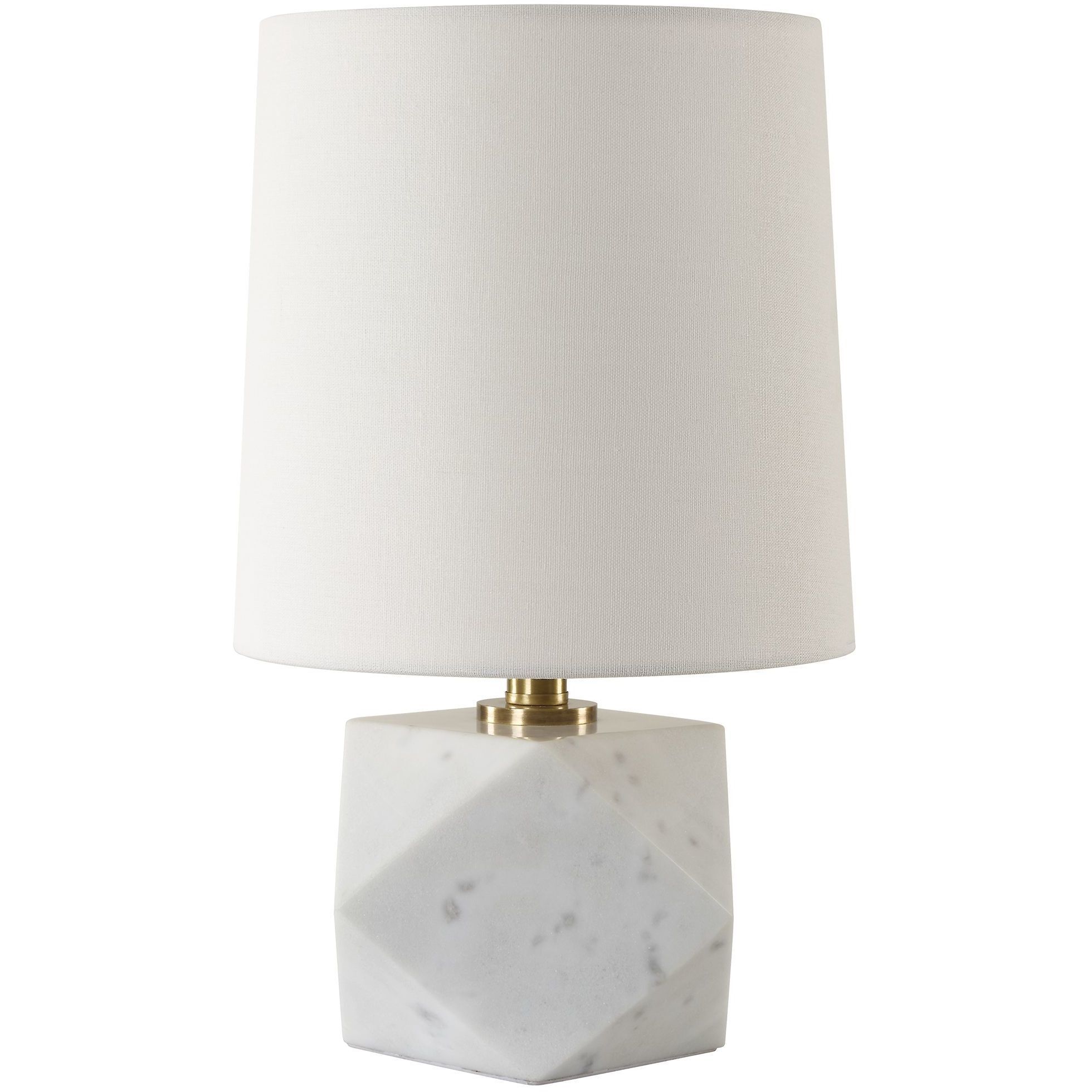 A Cut Above 15 inch 60.00 watt White Marble and Antique Brass Table Lamp Portable Light