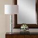 Jameis 31 inch 150 watt Blue Green and White Marbled Glaze and Antique Brass and Clear Crystal Table Lamp Portable Light