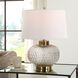 Estelle 22 inch 150.00 watt Light Smoke-Gray Glass and Antique Brass Table Lamp Portable Light