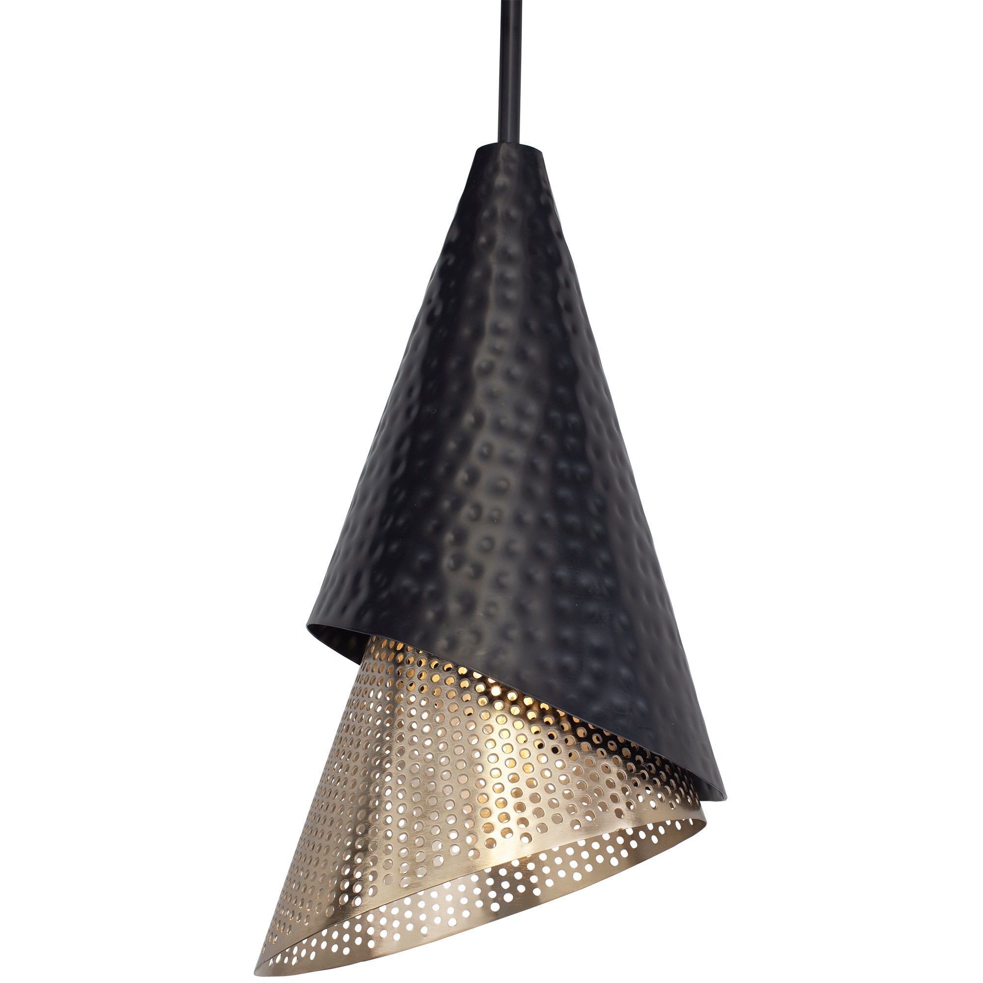 Apollo 1 Light 10 inch Matte Black and Matte Gold Mini Pendant Ceiling Light