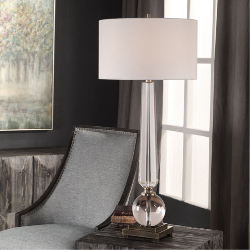 Crista 38 inch 150 watt Crystal and Brushed Nickel Table Lamp Portable Light