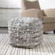 Narol 18 inch Charcoal and Black with Soft White Pouf